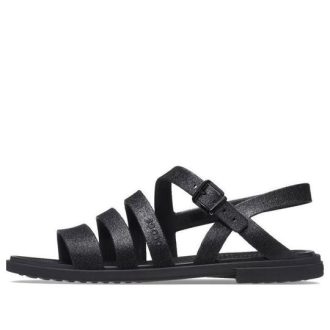 Sandalias Crocs Tulum para mujer, color negro, 206737-0L9