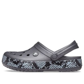 Sandalias Crocs (WMNS) con estampado de serpiente en negro grafito 206380-02W