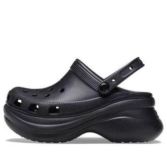 Sandalias Crocs (WMNS) Small Whale Retro Crocs con suela gruesa, color negro, 206302-001