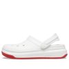 Sandalias Crocsband Full Force con suela gruesa, blancas y rojas, unisex, 206122-100