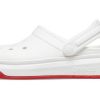 Sandalias Crocsband Full Force con suela gruesa, blancas y rojas, unisex, 206122-100