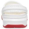 Sandalias Crocsband Full Force con suela gruesa, blancas y rojas, unisex, 206122-100