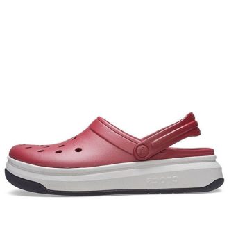 Sandalias Crocsband Full Force con suela gruesa, color rojo y blanco 206122-6RU