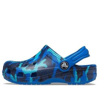 Sandalias de playa azules con estampado de camuflaje Crocs (PS) 205813-4JL