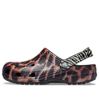 Sandalias de playa Crocs Classic Animal unisex negras 207840-0ZR