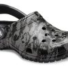 Sandalias de playa Crocs Classic Clog con estampado de camuflaje, negras, unisex, 206454-001