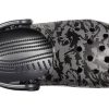 Sandalias de playa Crocs Classic Clog con estampado de camuflaje, negras, unisex, 206454-001