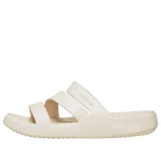 Sandalias de tiras Crocs Getaway para mujer, color blanco crema, 209587-160