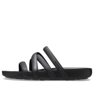 Sandalias de tiras Crocs Splash para mujer, color negro, 208217-001