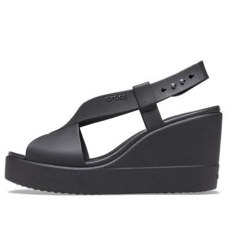 Sandalias deportivas antideslizantes Crocs Brooklyn Cozy para mujer, color negro, 206222-060