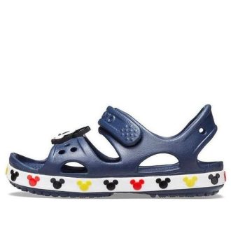 Sandalias deportivas Crocs (PS) Funny Mickey con velcro para exteriores, punta abierta, tacón plano, color azul oscuro 206171-410 Sandalias deportivas Crocs (PS) Funny Mickey con velcro para exteriores, punta abierta, tacón plano, color azul oscuro 206171-410