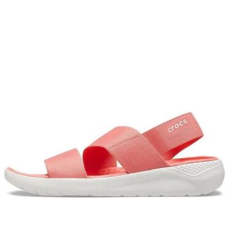 Sandalias deportivas informales minimalistas Crocs LiteRide para mujer, color naranja, 206081-6SL