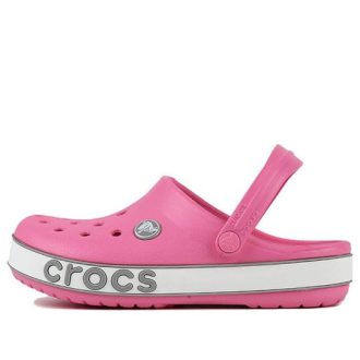 Sandalias deportivas minimalistas de tacón plano para exteriores con logotipo llamativo Crocs (PS) Crocband, color rosa, 206022-65Y