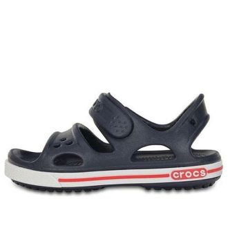 Sandalias deportivas planas con velcro Crocs (PS) en azul oscuro 14854-462