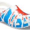 Sandalias deportivas unisex Crocs Classic Pattern, antideslizantes y resistentes al desgaste, color blanco, azul y rojo, 205453-928