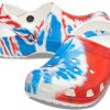 Sandalias deportivas unisex Crocs Classic Pattern, antideslizantes y resistentes al desgaste, color blanco, azul y rojo, 205453-928