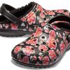 Sandalias deportivas unisex Crocs Classic Stay Warm Cozy, color negro y rojo (205324-643)