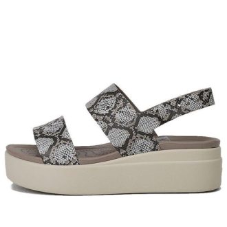 Sandalias informales Crocs Brooklyn de suela gruesa para mujer, color gris, 206453-93T