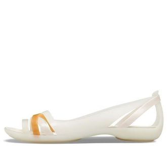 Sandalias planas Crocs II blancas y naranjas para mujer 204912-12U