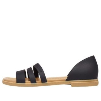 Sandalias planas Crocs Tulum para mujer, color negro, 206109-00W