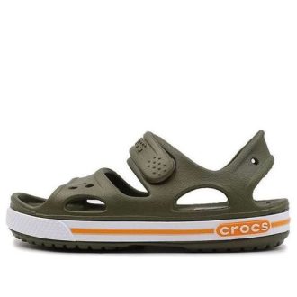 Sandalias planas informales Crocs (PS) verde militar 14854-309
