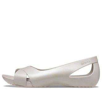Sandalias planas informales minimalistas Crocs (mujeres) blancas 206106-018