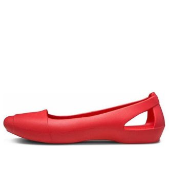 Sandalias planas rojas Crocs (mujeres) 202811-8C1