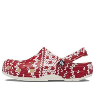 Suéter clásico navideño Crocs para mujer, estampado «Rojo y blanco» 209237-90H