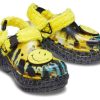 Zuecos clásicos Crocs para mujer, estilo deportivo, planos, con cara sonriente, color amarillo, 207271-90H Zuecos clásicos Crocs para mujer, estilo deportivo, planos, con cara sonriente, color amarillo, 207271-90H