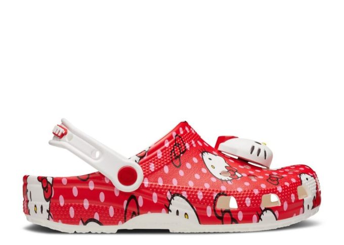 Zuecos clásicos Hello Kitty con lunares rojos