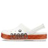 Zuecos Crocband Logo Motion unisex, color blanco y naranja, 206381-127