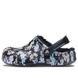 Zuecos Crocs Baya con forro (mujeres) «Negro y blanco» 205975-0CV