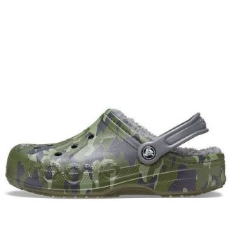 Zuecos Crocs Baya con forro polar estampado, unisex, con estampado de camuflaje, 205975-97G