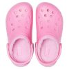 Zuecos Crocs Baya con forro rosa 205969-6M3