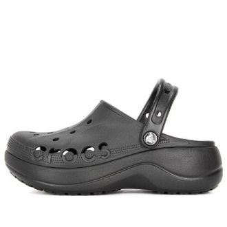 Zuecos Crocs Baya con plataforma para mujer, color negro, 208186-001