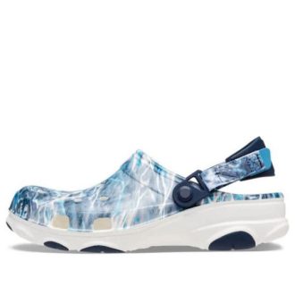 Zuecos Crocs Classic All-Terrain Mossy Oak para mujer, color azul y blanco, 207975