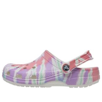 Zuecos Crocs Classic con estampado de Crocs, sandalias deportivas de tacón plano en color azul 205453-6SN