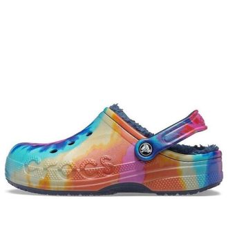 Zuecos Crocs Classic con estampado tie-dye, azul oscuro, unisex, 207329-95T