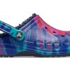 Zuecos Crocs Classic con estampado tie-dye, azul oscuro, unisex, 207329-95T