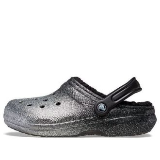 Zuecos Crocs Classic con forro brillante «Negro Plata» 205842-067