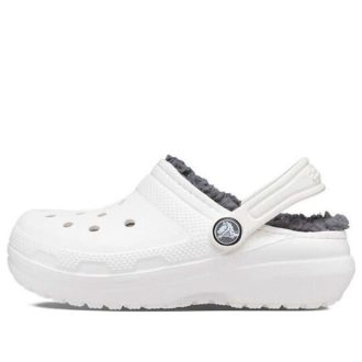 Zuecos Crocs Classic con forro (GS) «Blanco y gris» 207009-10M