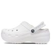 Zuecos Crocs Classic con plataforma y forro, color blanco, 207938-100