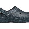 Zuecos Crocs Classic con purpurina negra y forro «Starry Skies» 205842-9BD (mujeres)