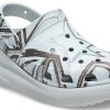 Zuecos Crocs Classic Crush Disco para mujer, color azul claro, 208121-0ZT