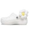 Zuecos Crocs Classic Flower para mujer, color blanco, 209236-90H