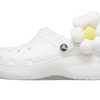 Zuecos Crocs Classic Flower para mujer, color blanco, 209236-90H