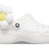 Zuecos Crocs Classic Flower para mujer, color blanco, 209236-90H