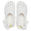 Zuecos Crocs Classic Flower para mujer, color blanco, 209236-90H
