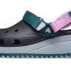 Zuecos Crocs Classic Hiker para mujer, color negro, verde azulado, 206772-988