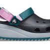 Zuecos Crocs Classic Hiker para mujer, color negro, verde azulado, 206772-988